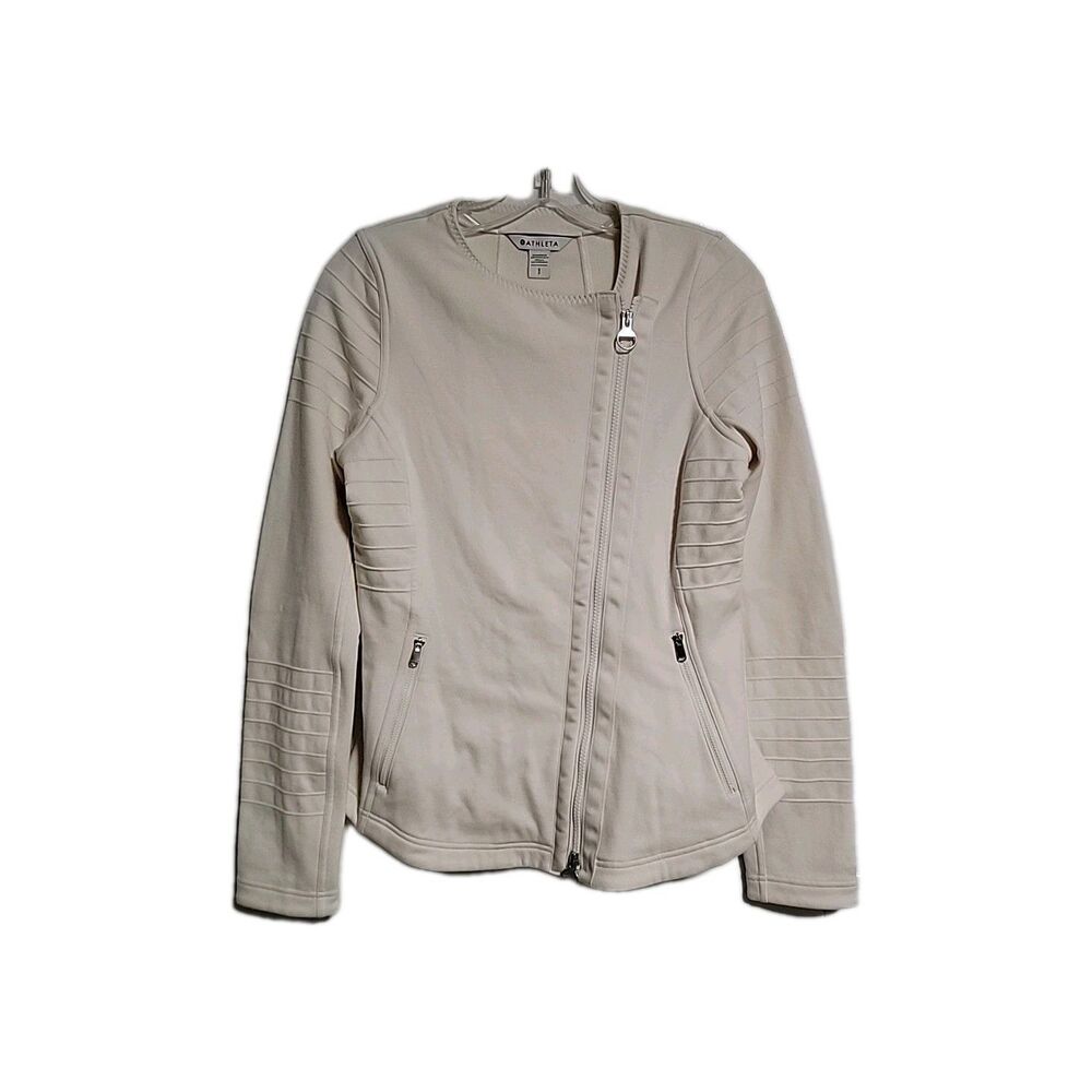 ATHLETA Women's On The Move Grey AsymmetricalZip Wool Blend Moto Jacket Size S/P
